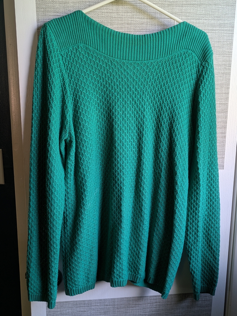 croft & barrow Teal Scoop Neck Textured Sweater